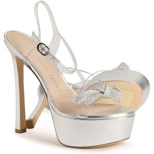 Stuart Weitzman Platform Sandal Size 6 Mega Bow Swarovski Crystals MSRP $675